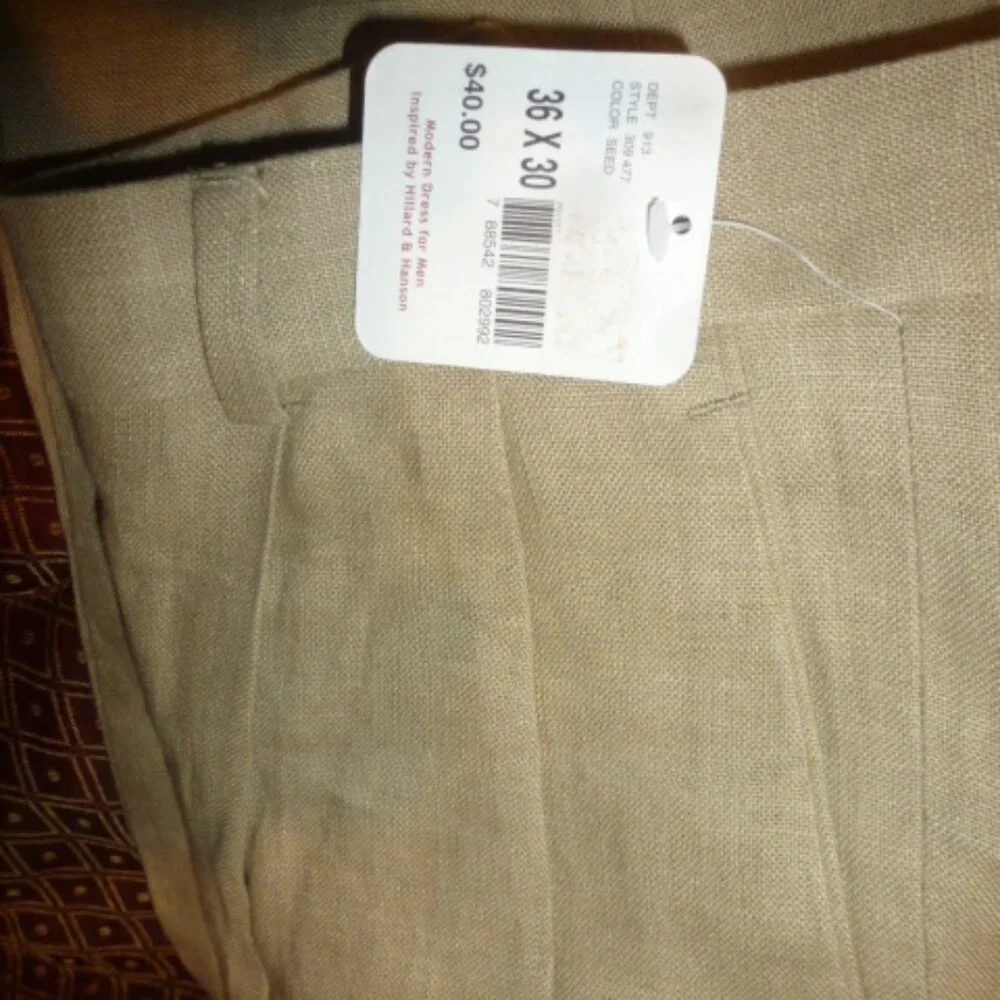 HH Modern Men’s Linen Dress Pants | Size 36x30 | NWT | Pleated | Relaxed Fit